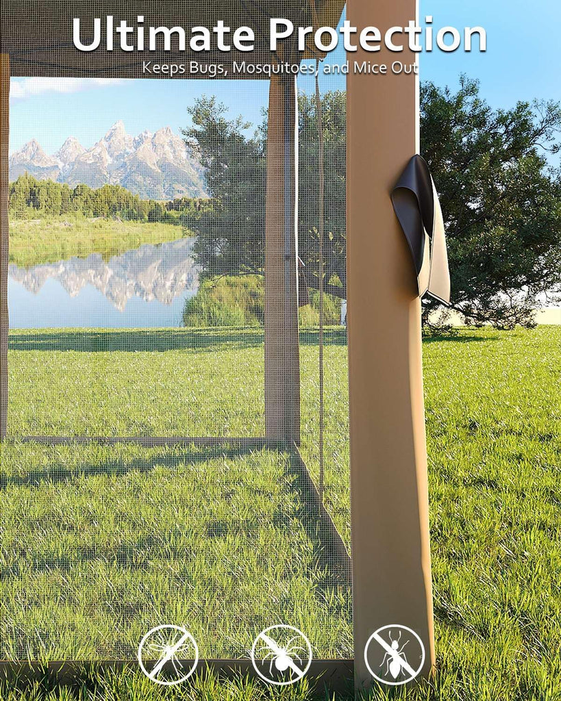 11x11 Pop Up Gazebo Tent with Mosquito Netting, Outdoor Canopy Shelter Easy Setup, Water & UV Resistant - Khaki