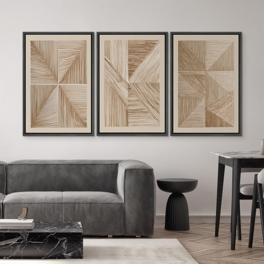 Framed Canvas Print Wall Art Geometric Line