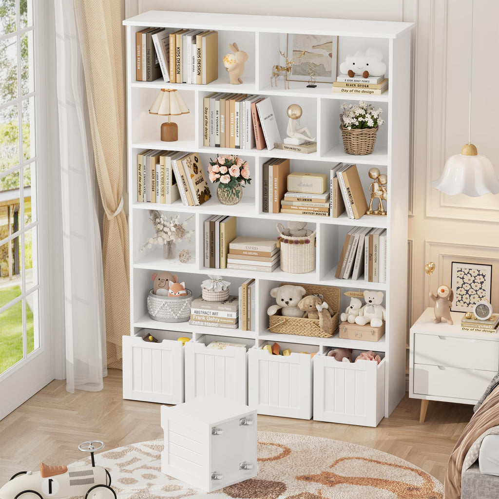 69" H Large Toy Storage Organizer with 4 Movable Drawers