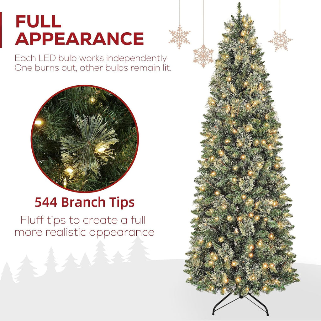 Pencil Prelit Christmas Tree with Pine Needles