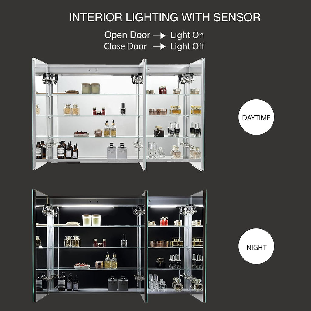 LED Lighted Bathroom Medicine Cabinet Mirror, Defogger, 48x32 | Bathroom Storage Cabinet, Medicine Cabinets