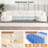 144" Sectional Couches for Living Room, Comfy U-Shaped Cloud Couch with Chaise Lounge, Modern Deep Seat Boneless Sofa