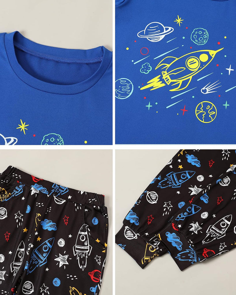 Boys Pajamas Long Sleeve Top Long Pants Pajama Sets Kids Funny Prints Pjs 2 Piece Boy Sleepwear