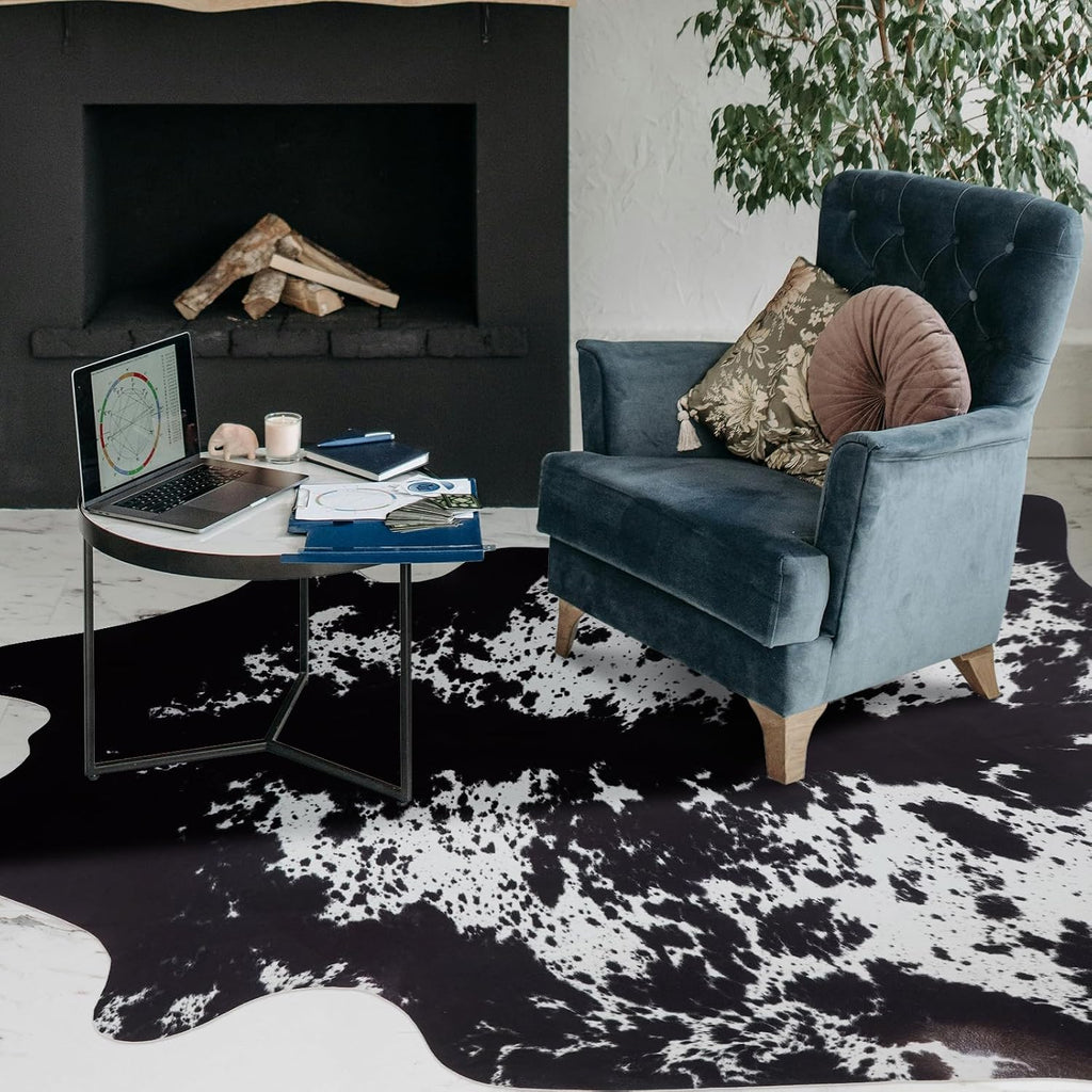 Faux Cowhide Rug Cow Print Cow Hide Rugs Small Premium Area Carpet Animal Print Rug Western Room Decor