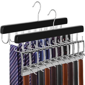 40 Hooks 2 in 1 Belt Tie Hanger Max 60 Belts 60 Ties Capacity