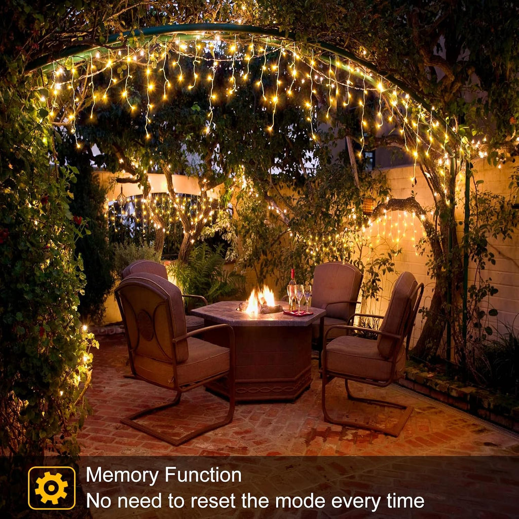 Warm White Christmas Lights Outdoor 99ft 1216 LED Icicle Lights for Outside