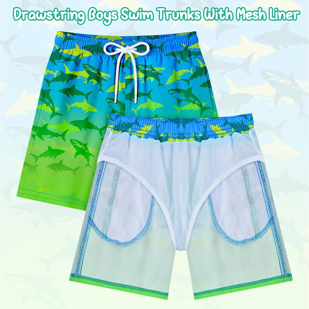 Boys Two Piece Rash Guard Swim Set with Swim Trunks Boys Bathing Suit Long Sleeve Zip Quick Dry Swim Shirt Swimsuit