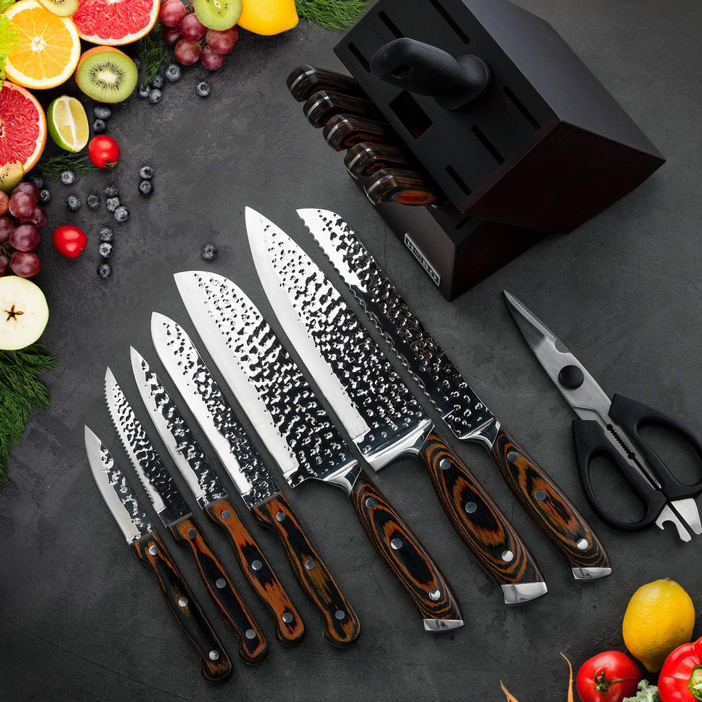 Kitchen Knife Set,15-Piece Knife Set With Block Wooden,Self Sharpening For Chef Knife Set,High Carbon Japan Stainless