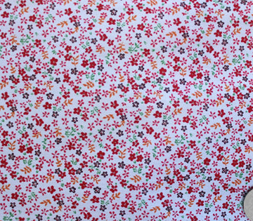 Polycotton Fabric Printed Lobelia RED / 60" Wide/Sold by the Yard