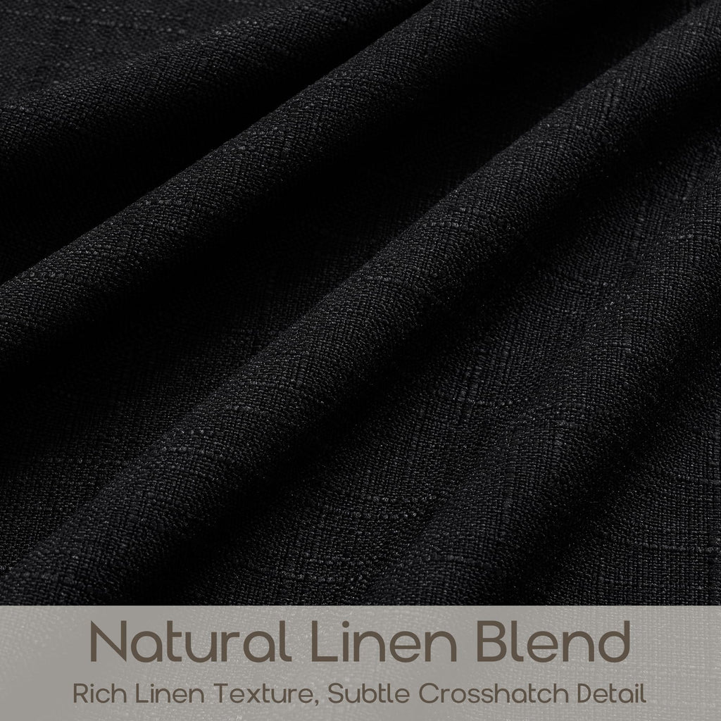 Short Black Light Filtering Pinch Pleated Cafe Curtains 24 Inches Long