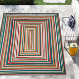 Multicolor Washable Outdoor Rug 8' x 10', Colorful, Stain Resistant, Easy Clean, Waterproof, Durable