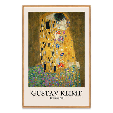 Gustav Klimt The Kiss Canvas Wall Art, Vintage Classic PaintingPrint Decor, 12x16 Inch