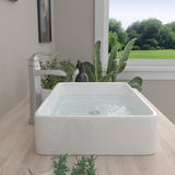 Mocoloo Rectangle Vessel Sink Above Counter 24"X16" Bathroom Sink Countertop White Porcelain Ceramic Lavatory Vanity