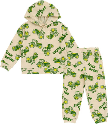 Tractor Waffle Knit Henley Hoodie and Jogger Pants Outfit Set to Little Kid Months - 5)