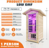 Albott Outdoor Sauna 1 Person, Infrared Saunas for Home