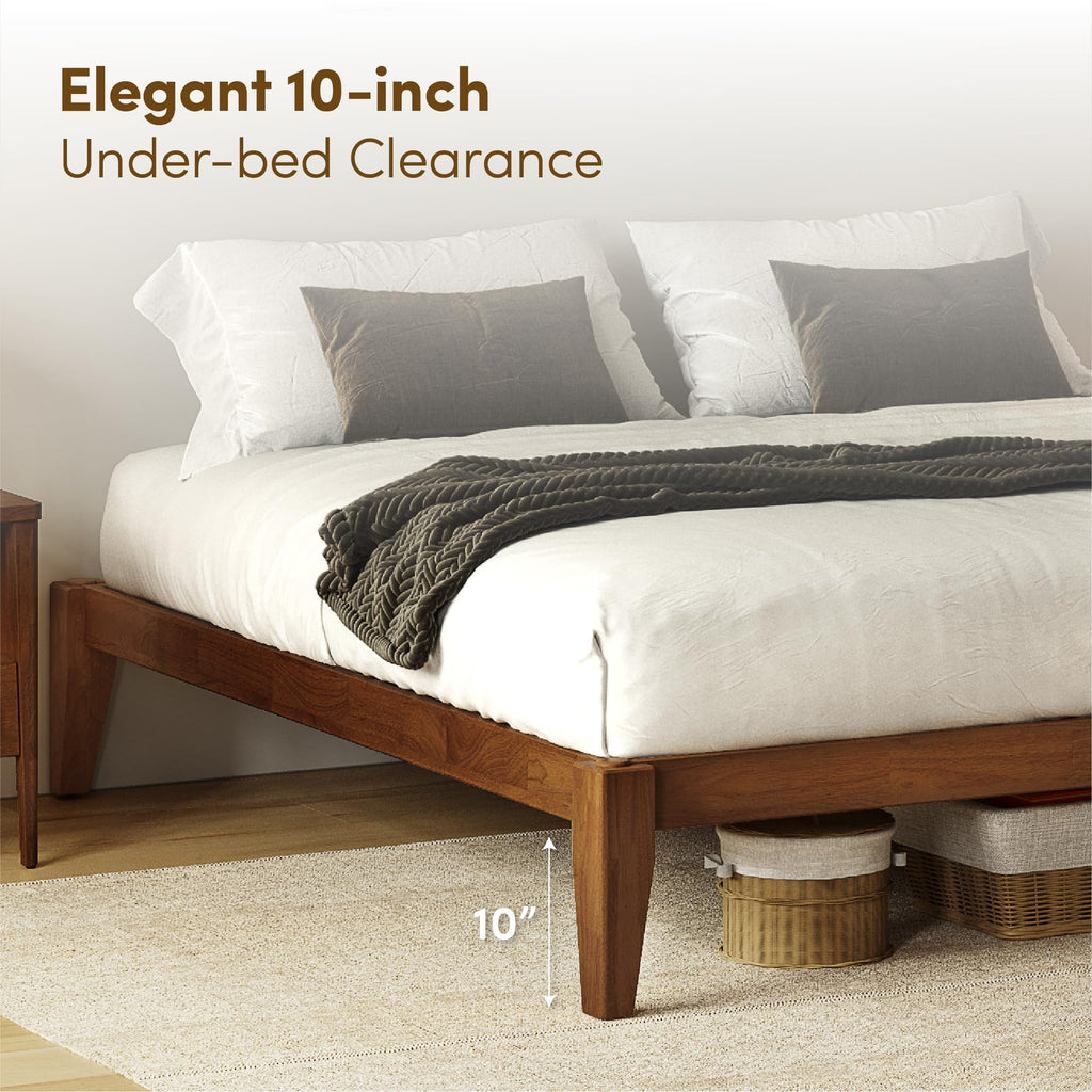 Thor Japanese Joinery Bed Frame King, Solid Wood (Walnut)
