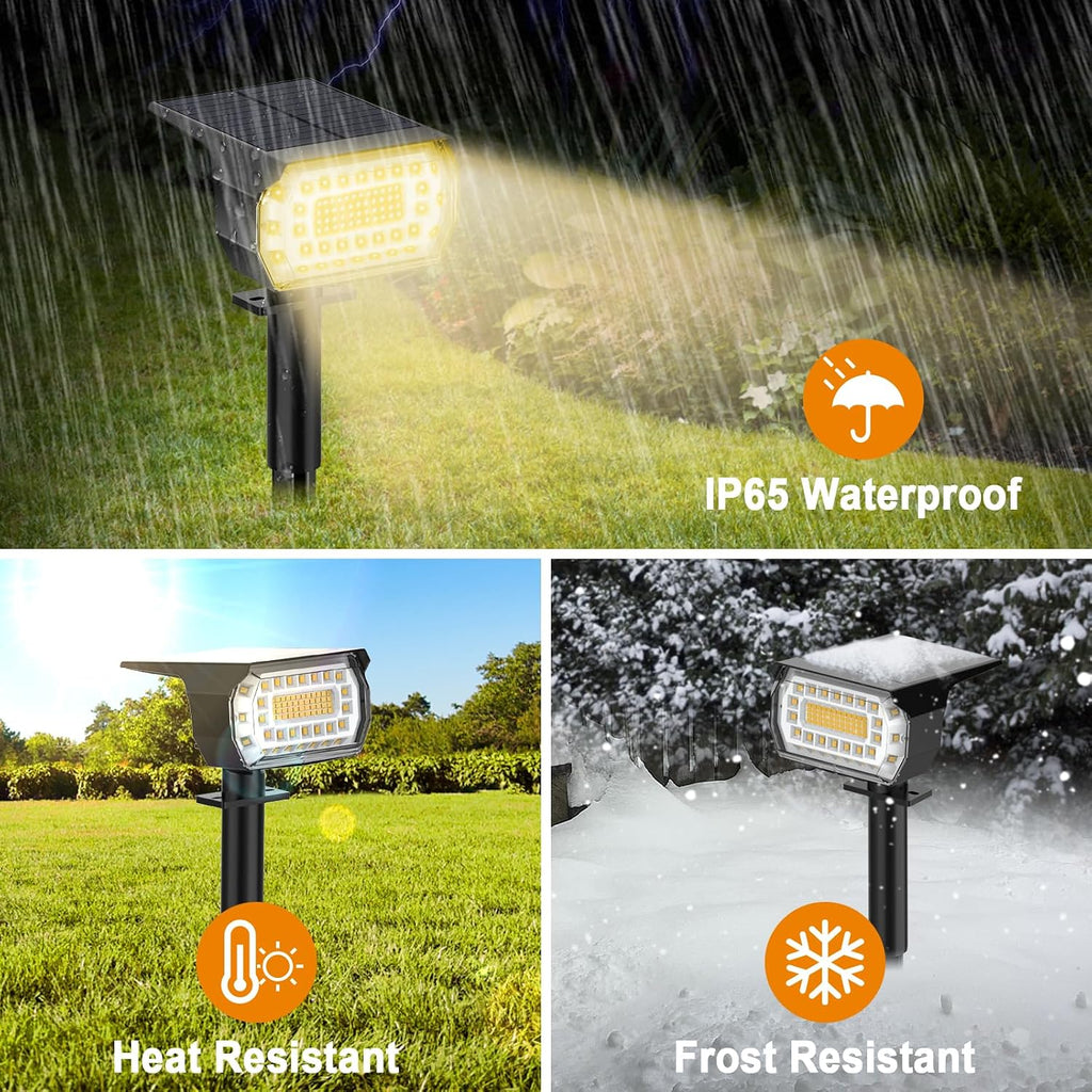 Solar Spot Lights Outdoor, [8 Pack/76 LED] 2-in-1 Solar Landscape Spotlights, 3 Modes IP65 Waterproof Dusk to Dawn