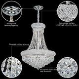 Crystal Chandeliers for Dining Room Light Fixture_Empire Style K9 Crystal Chandeliers for Entryway_12 Lights Chrome Luxury Lighting Fixtures for Living Room Bedroom Stairway Foyer Hallway A108-B0CMC16SKG