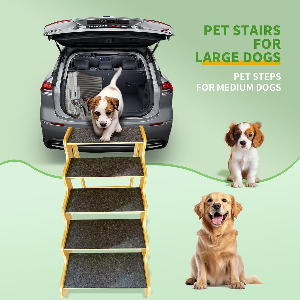 Dog Stairs for Large & Older Dogs, 4-Steps, 20" High, Supports Up to 160 LB
