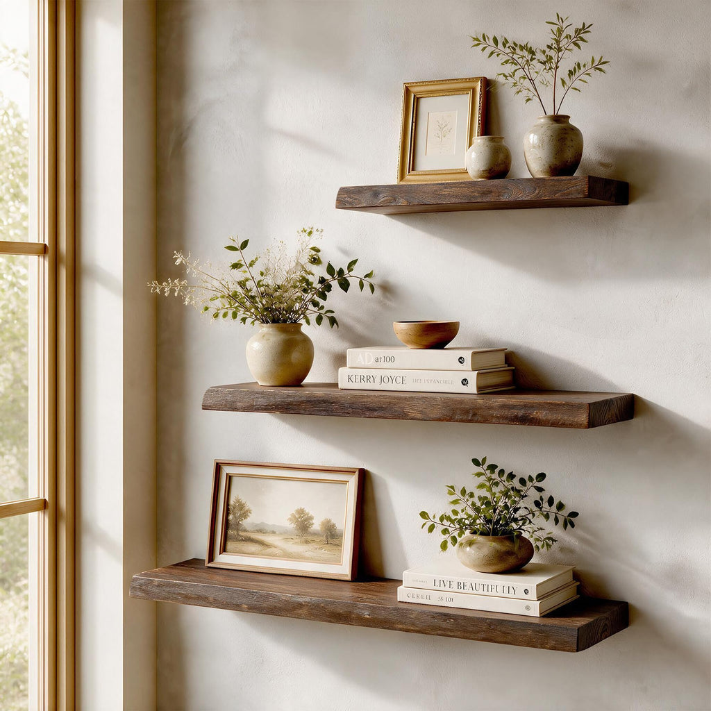 48 Inch Floating Shelves for Wall, Live Edge Wall Shelves 1 Pack