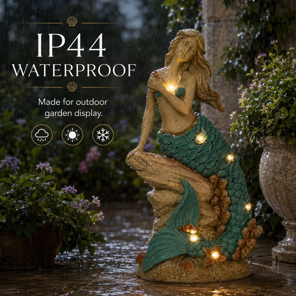 Magical Solar Mermaid Garden Statue Figurine