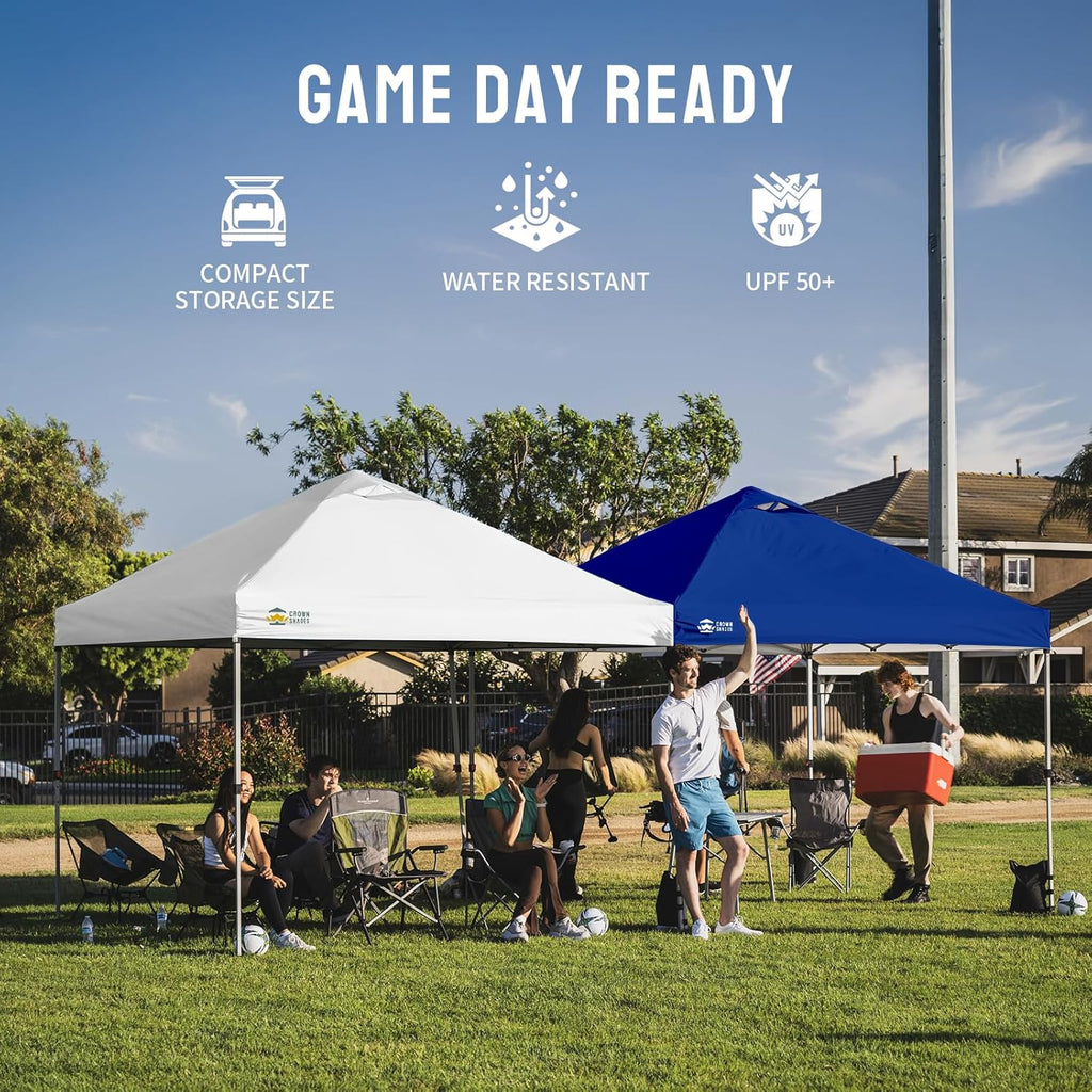 10x10 Pop Up Canopy, Patented CenterLok One Push Tent Canopy, Newly Designed STO-N-GO Storage Bag, 8 Stakes