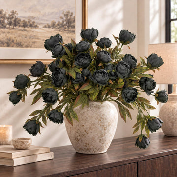 12 PCS 18" Faux Peonies Artificial Flowers Silk Flowers for Vase