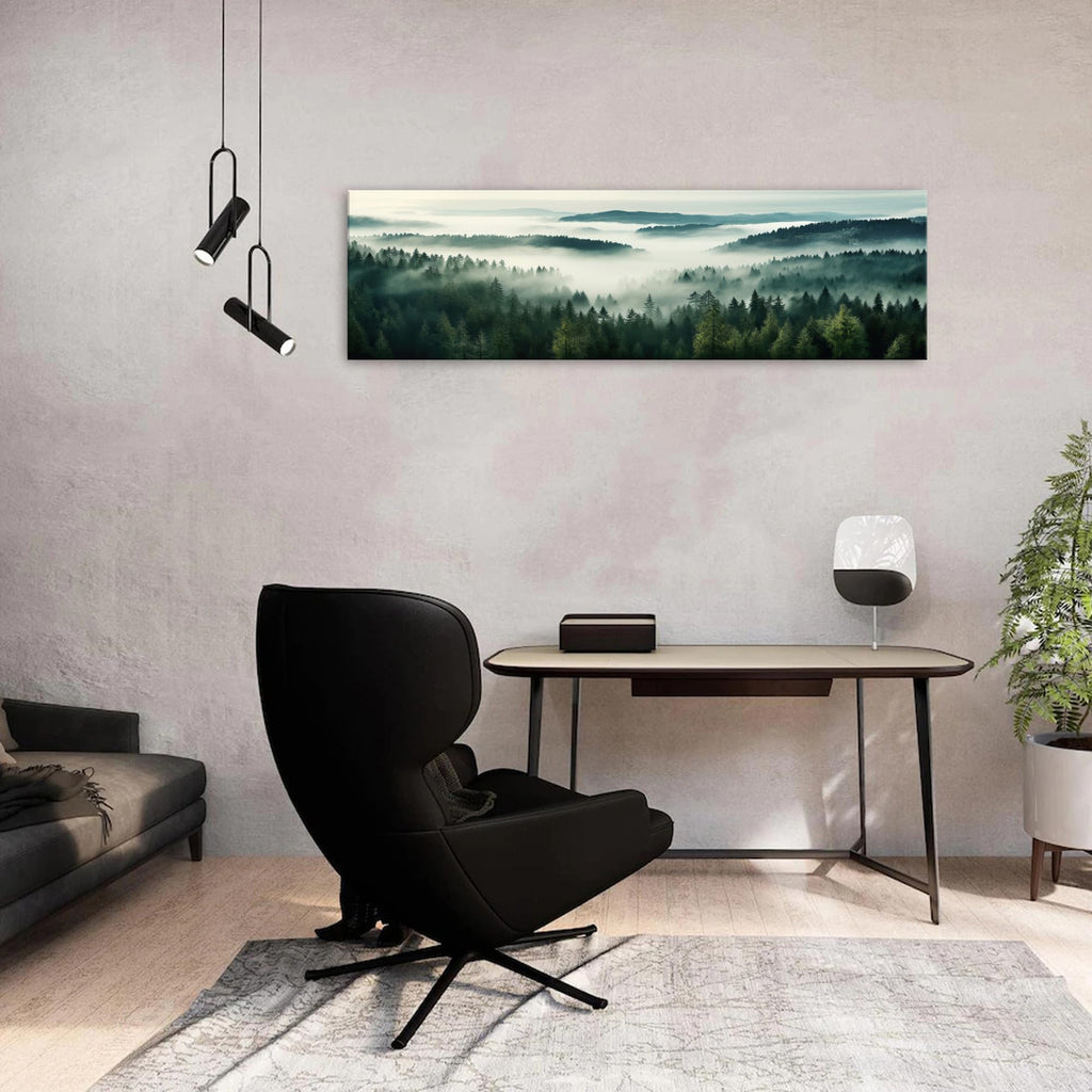 Great Smoky Mountain Canvas Wall Art Misty Blue Ridge Mountains Wall Decor Vintage Nature Landscape Picture Bedroom
