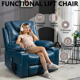 Large Power Lift Recliner Chair Sofa with Massage and Heat for Big and Tall Elderly,Infinite Positions,Dual Motor,Cup