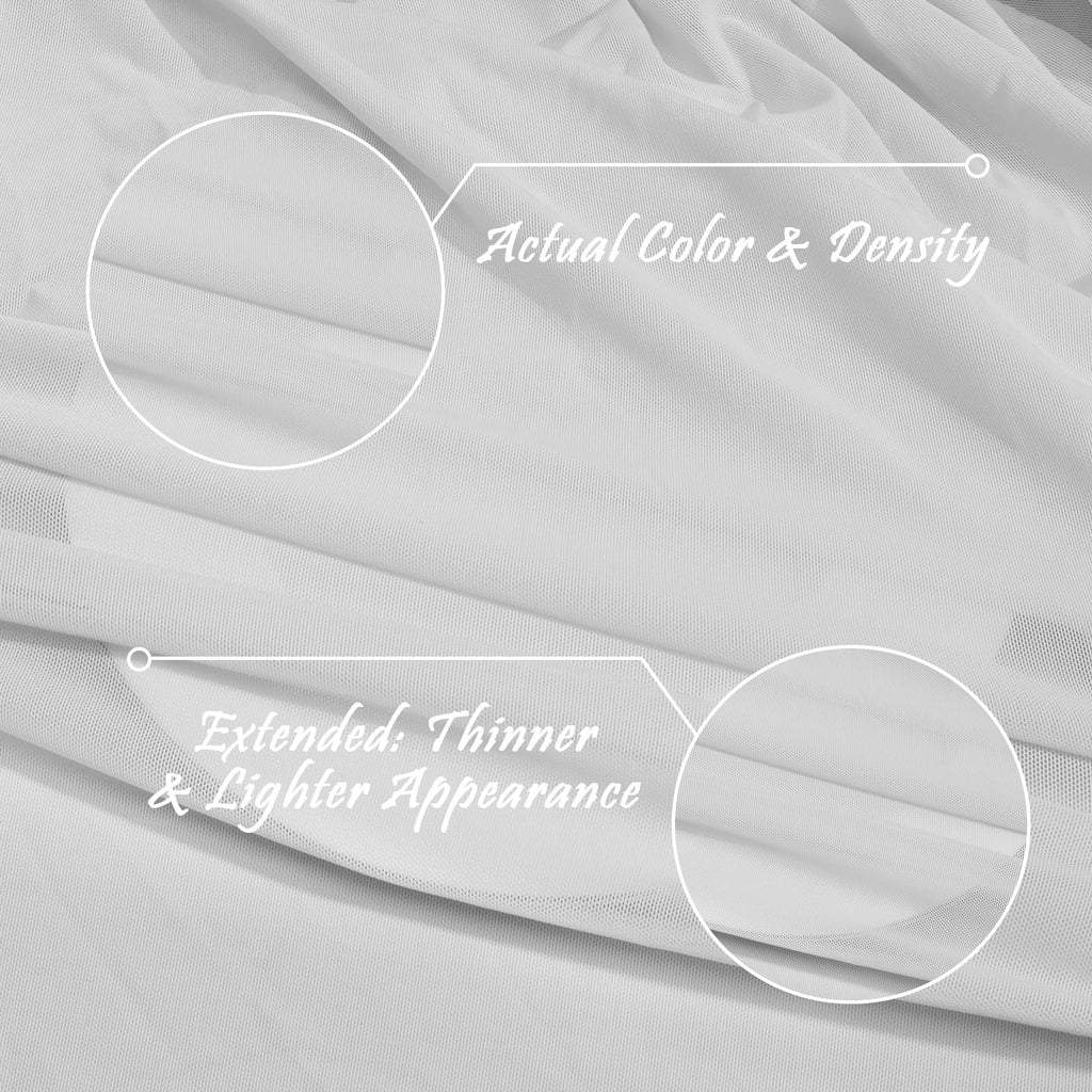 White Mesh Fabric by The Yard 4-Way Stretch, 60 Wide (5 Yard)