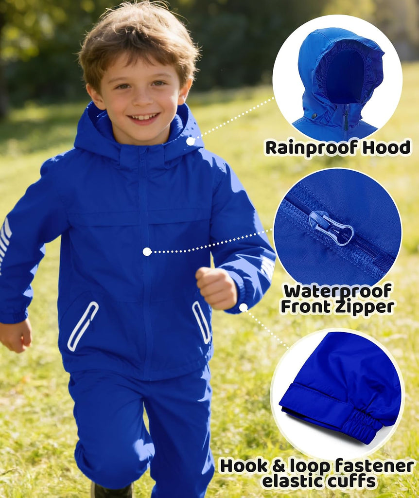Boys Rain Jacket & Pants Kids Rain Suit