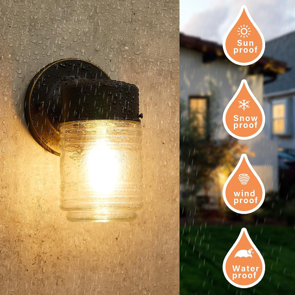 2 Pack Outdoor Wall Lantern, Exterior Waterproof Wall Sconce Light Fixtures
