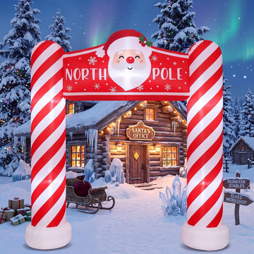 9 ft Christmas North Pole Sign Xmas Inflatable Arch Outdoor Decor