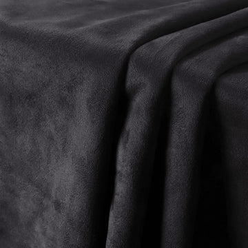Suede Upholstery Fabric Black 64"×54" Double-Side Smooth Material