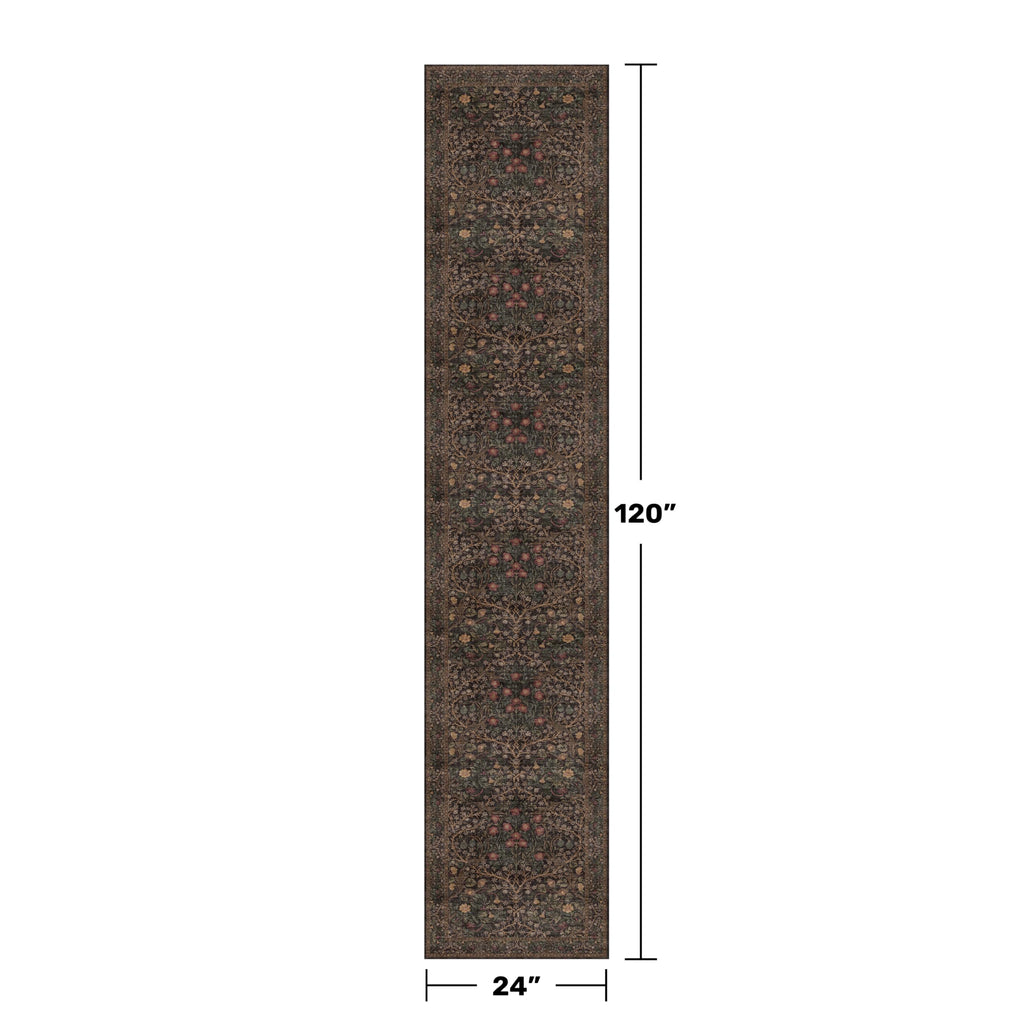 Brown Boho Washable 2x10 Hallway Runner Rug - Extra Long Runners, Non-Slip Floor Carpet Rugs for Large Entryway