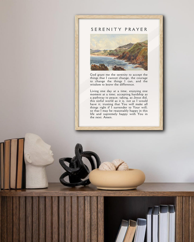 16x20 in Serenity Prayer Mountain Framed Christian Wall Art