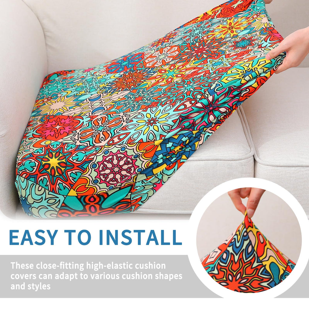 Printed Couch Cushion Covers, Sofa Covers Washable for 3 Cushion Couch