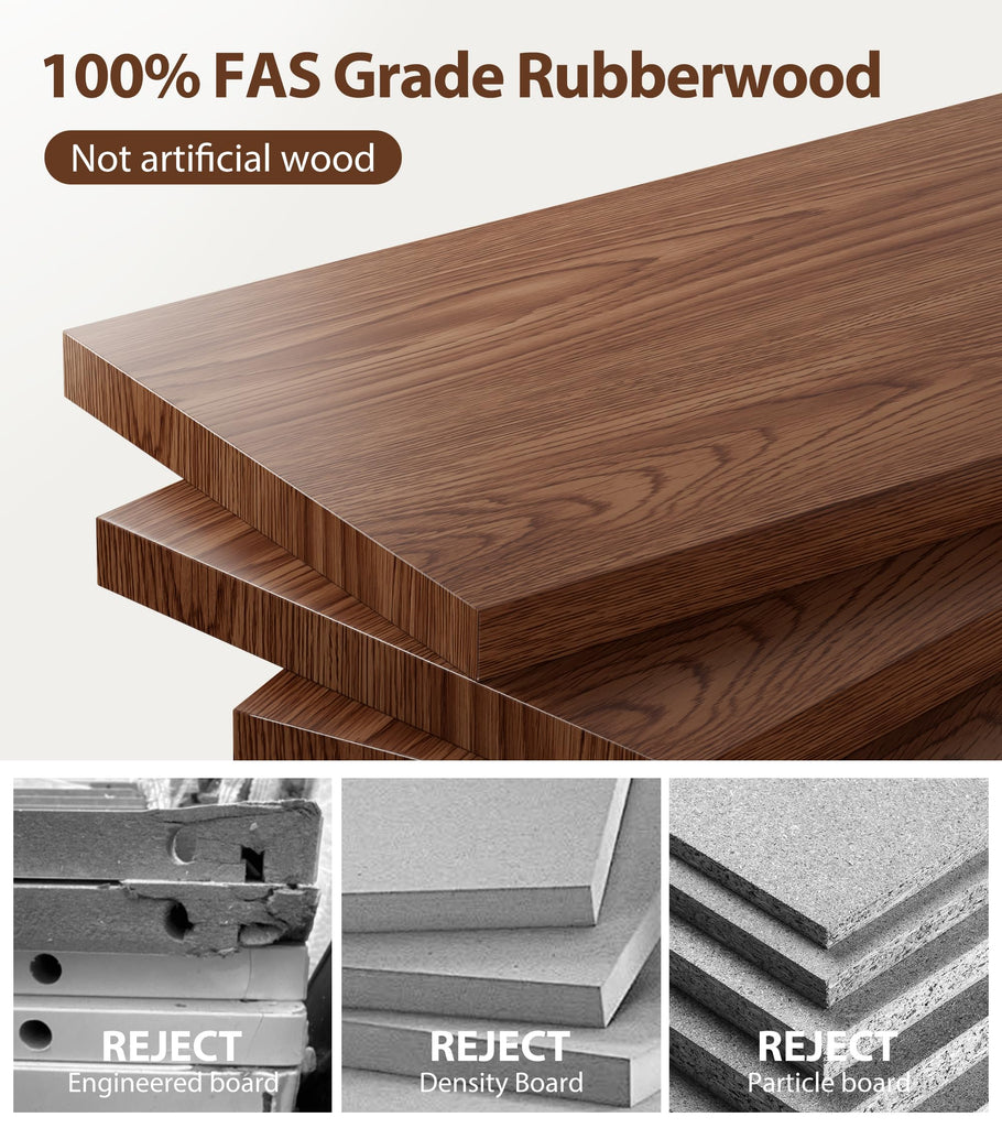 Rubberwood Shoe Bench with Leather Cushion and Slanted Shelves