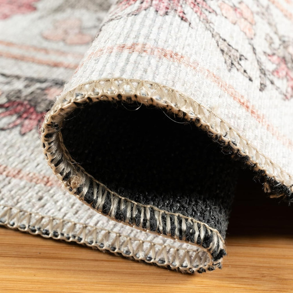 Machine Washable Indoor Area Rug - 2x8 Runner, Easy Cleaning & Non-Shedding, Ideal for High Traffic Areas, Moroccan
