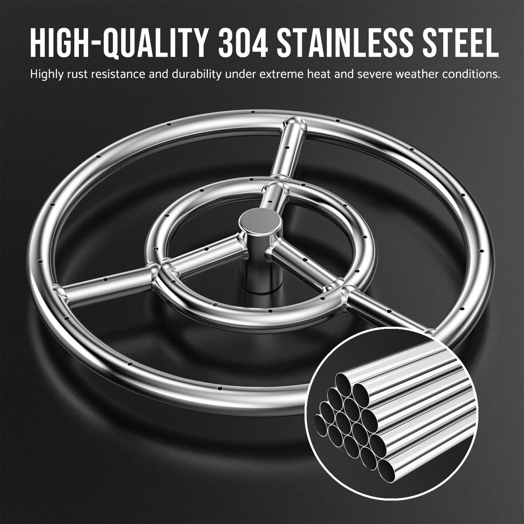 12-Inch Round Fire Pit Burner Ring