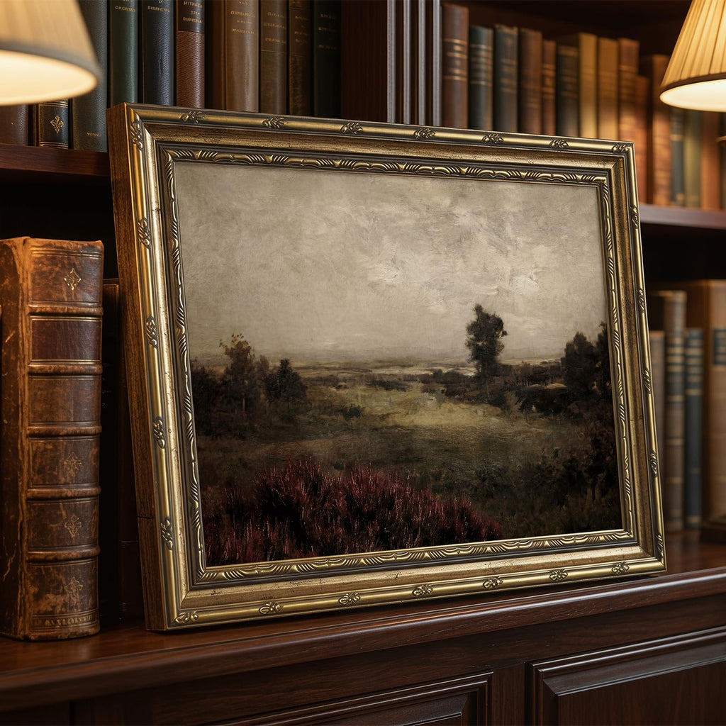 Countryside Landscape Vintage Gold Framed Wall Art 12x16 inch