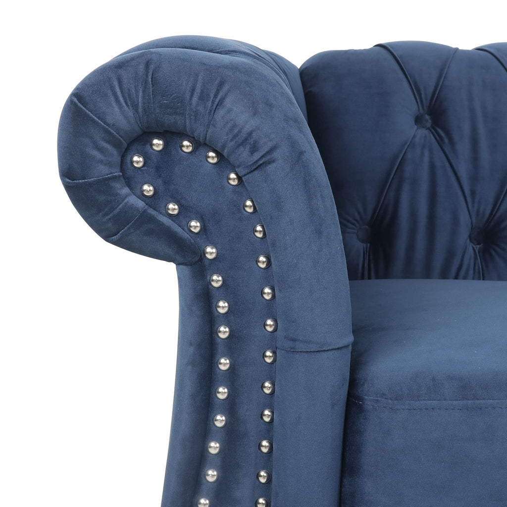 Chesterfield Classic Sofa, Mordern 3 Seater Velvet Sofa Couch, Tufted Back Chesterfield Settee Sofas with Nailhead