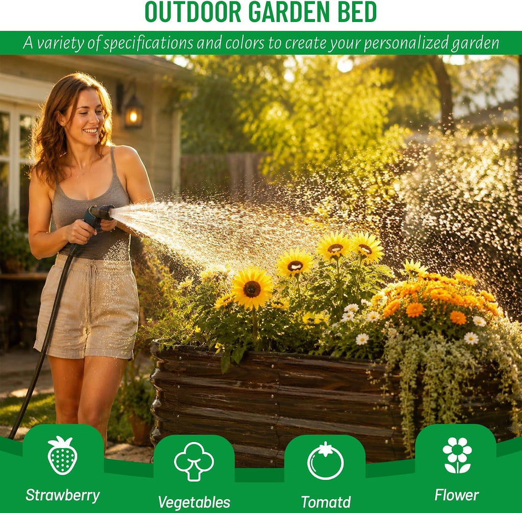 Galvanized Steel Raised Garden Bed Kit - 2 Pack 4x2x2 ft Metal Planter Box for Vegetables, Flowers, Herbs | Easy