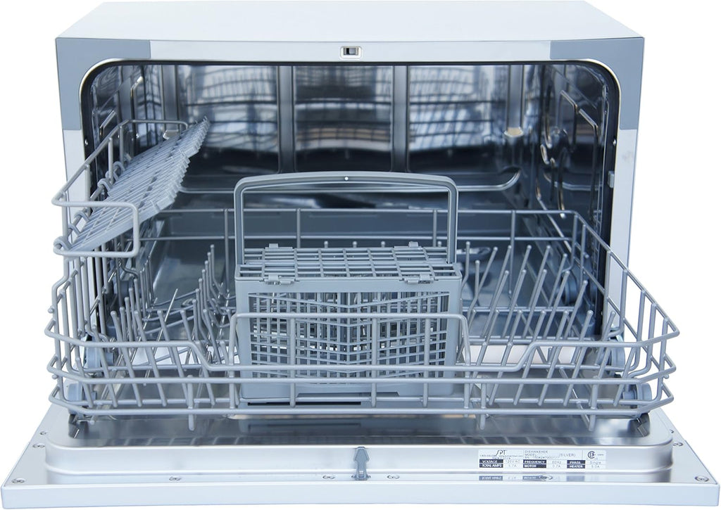 SD-2225DS Countertop Dishwasher with Delay Start & LED, Silver, Silver
