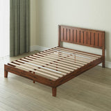 Vivek Deluxe Wood Platform Bed Frame with Headboard, Wood Slat Support, No Box Spring Needed, Easy Assembly, King