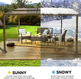 10x13 Pergola with Adjustable Galvanized Steel Roofs, All Aluminum Frame Permanent Pergola for Patio