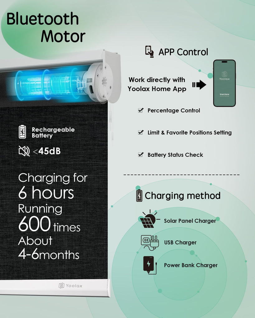 Motorized Blinds App Control, Apex Black