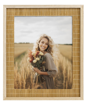 Boho 8x10 Picture Frame Bamboo Rattan Photo Frame