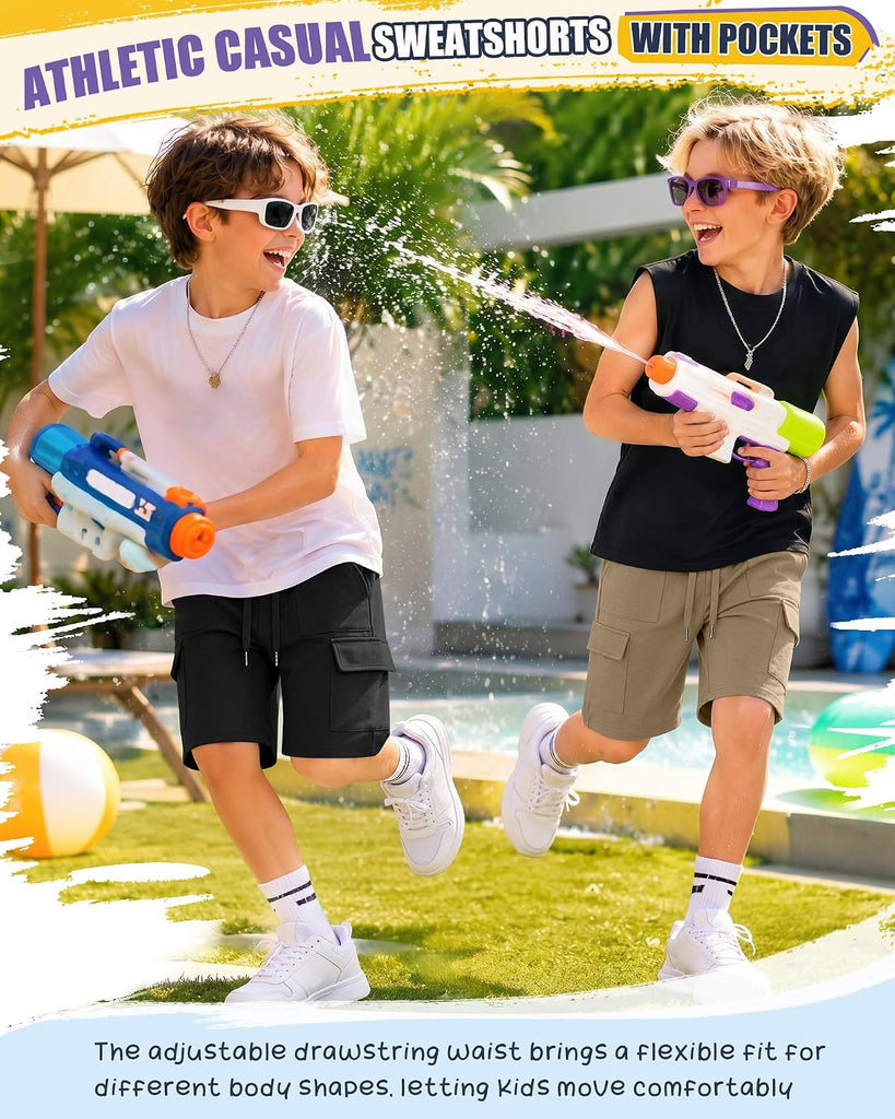 3 Pack Boys Cargo Knee Length Shorts