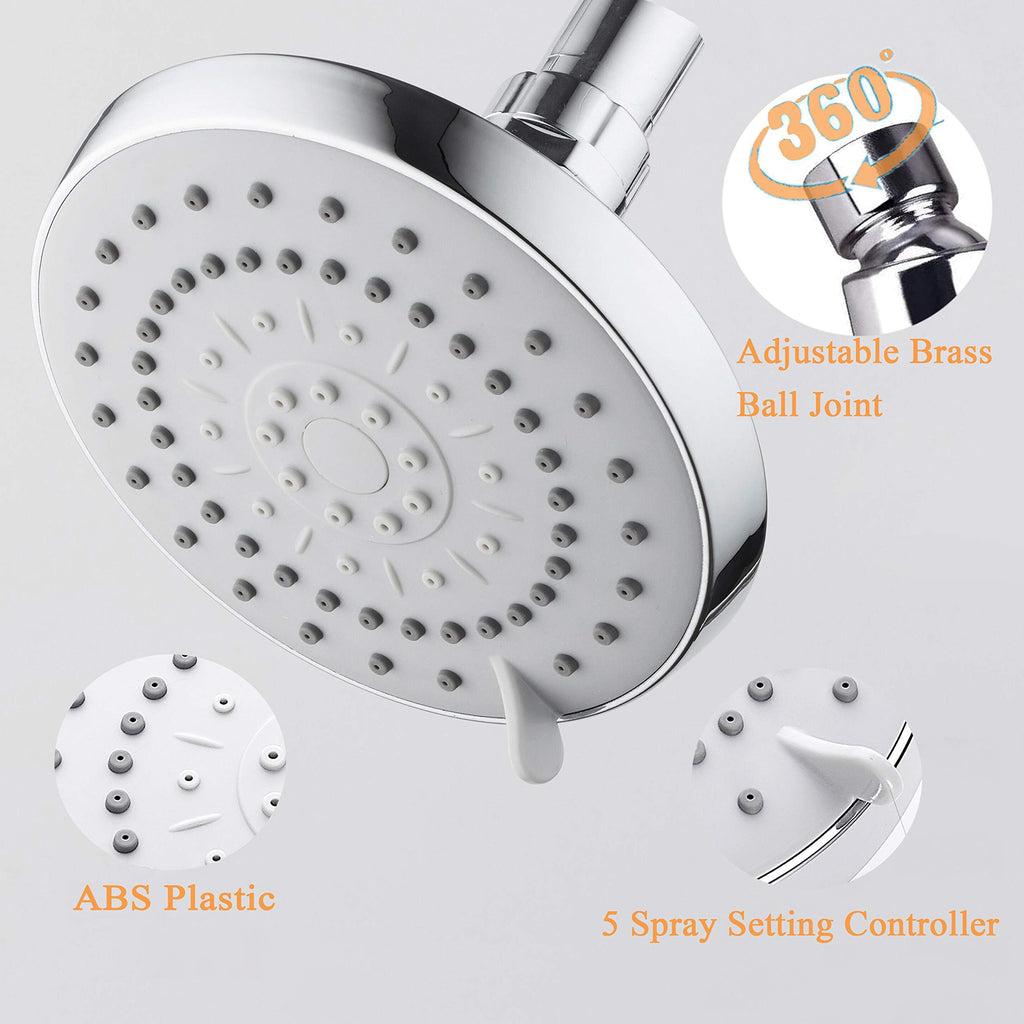 High Pressure Shower Head with 11 IN Adjustable Arm, Rainfall with Shower Arm-Make Water Flow Down Vertically for